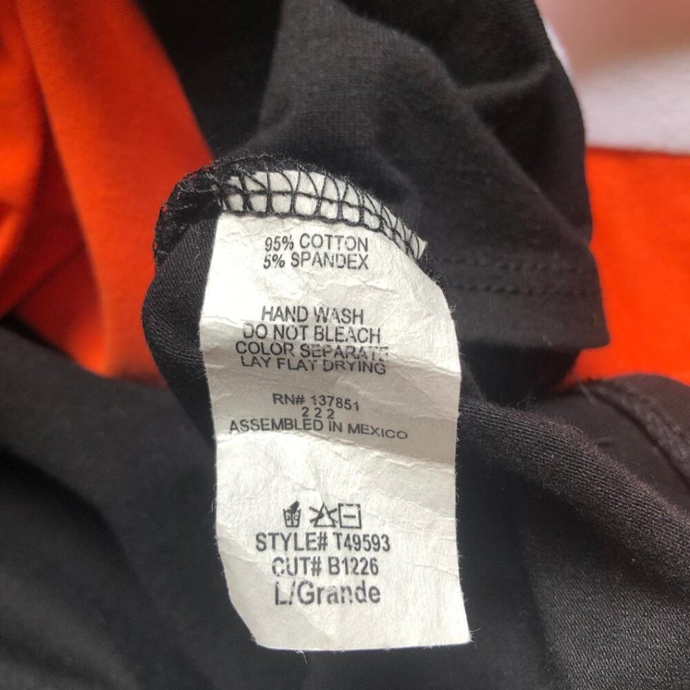 Gaze, Black with Orange & White, Cropped Jersey Top, Size Large - Picture 4 of 6